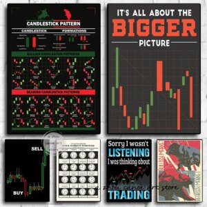 Stock Market Bull & Bear Canvas – Forex & Trading Chart Wall Art for Office & Home Decor